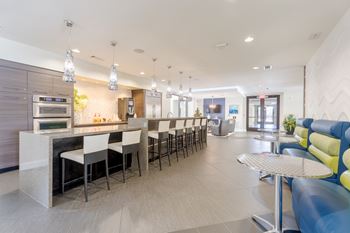 Clubhouse kitchen with bar area